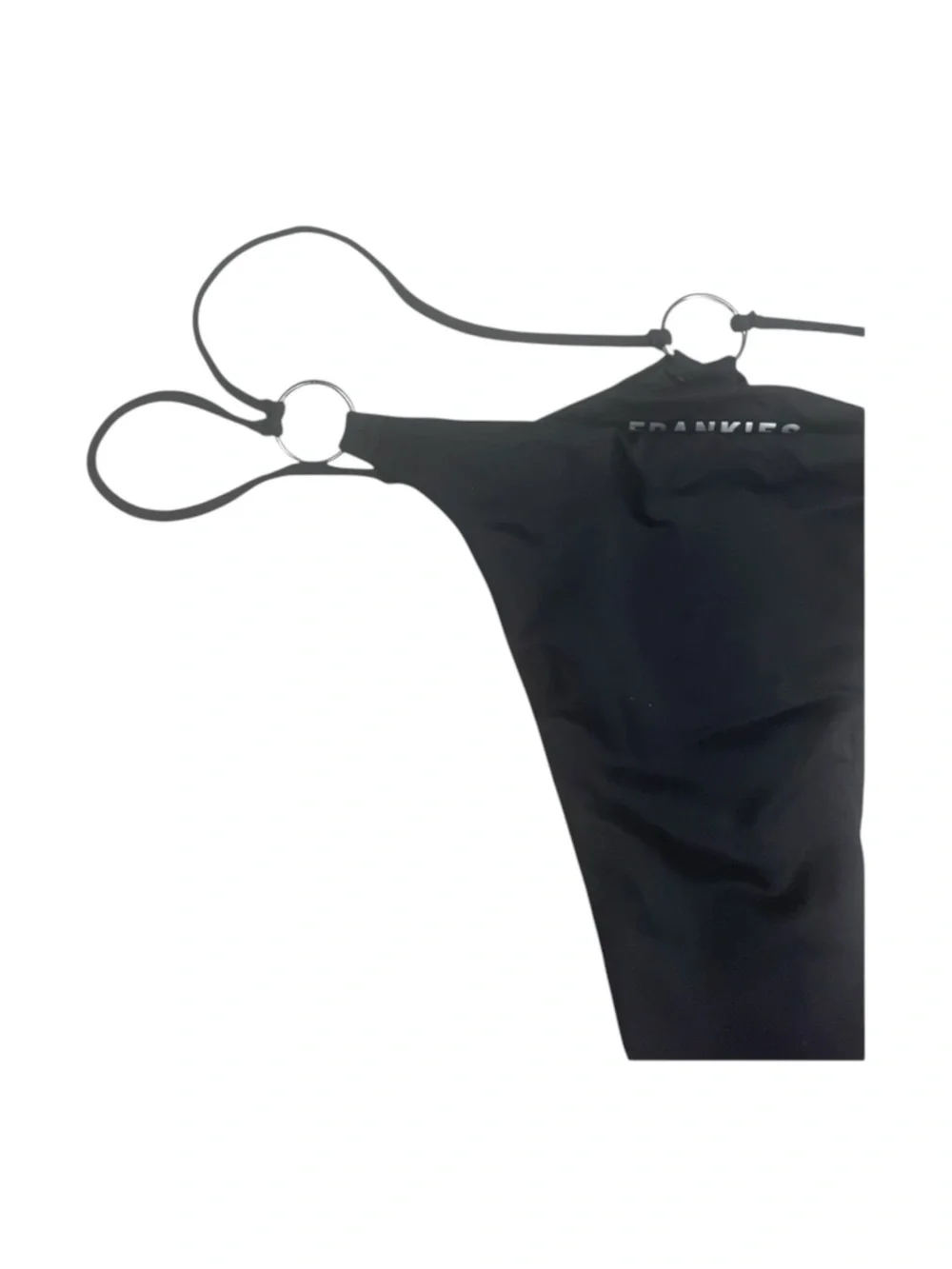new Frankie’s Bikinis ↯ Kailyn Skimpy Ring Detail Bikini Bottoms ↯ Black ↯ Large